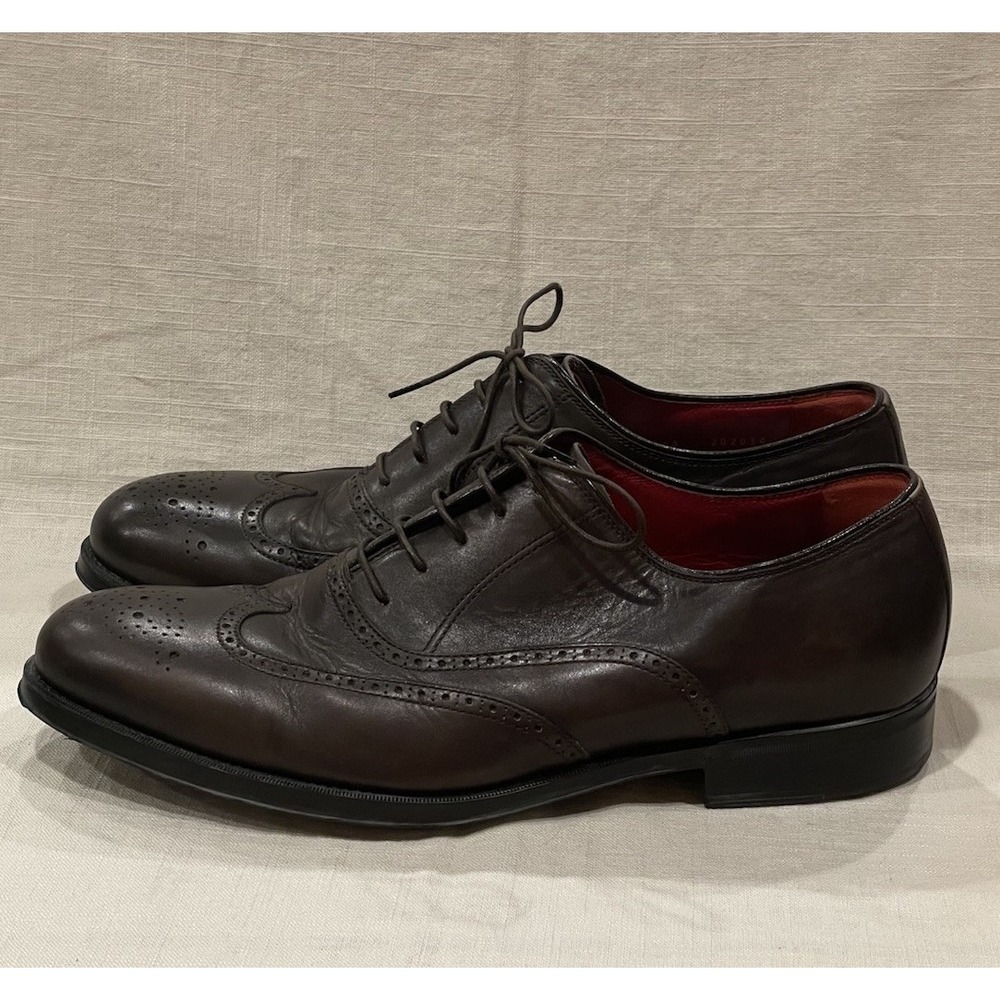 BARRETT Oxford Dark Brown Leather Full Brogue Wingtip Dress Shoes Men's Sz 10.5 - Picture 3 of 16